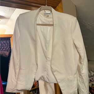 Calvin Klein Women's White Linen Blazer